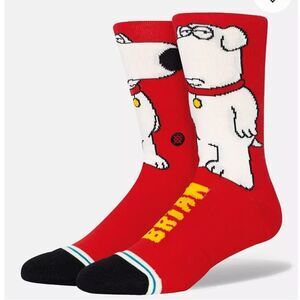 STANCE The Dog Socks Family Guy, Red, Size Large, NWT